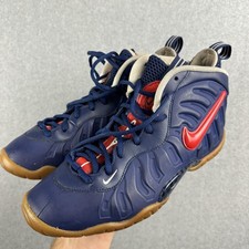 Nike Little Posite Pro Shoes Youth Size 7Y Blue Red Gum Foamposite 644792-405