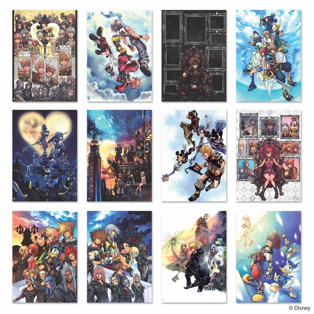 Kingdom Hearts mini poster transparent pour décoration de bureau gaming