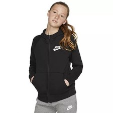 Nike Girls Sportswear Kids Hoodie Black 839193 010 Size Medium