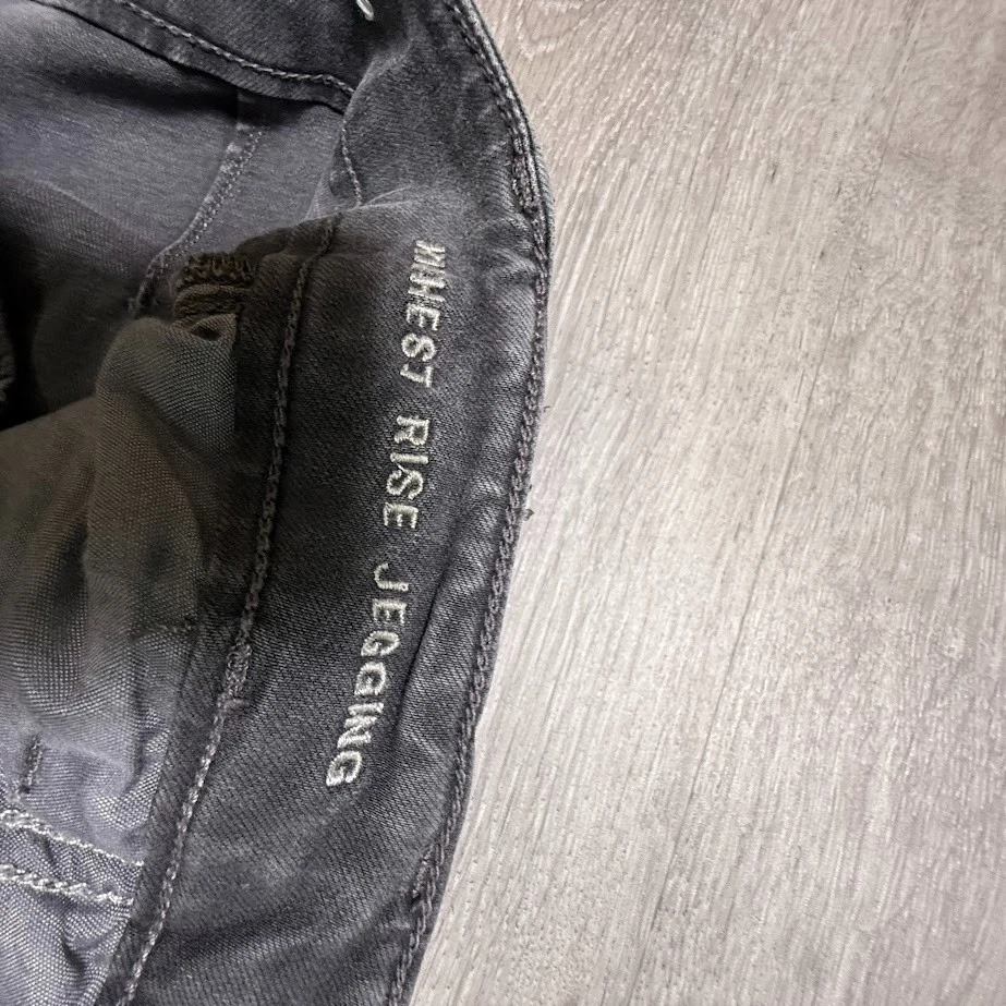 Jeggings American Eagle para mujer 10 largos grises tiro más alto botón mosca Foto 4 de 4