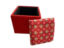Original Paul Frank Ottoman Storage Bench Box Seat Foot Stool Cube Brown Or Red