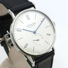 NOMOS Tangente 38 TN1A1W238 White Watch Manual Winding SS Leather Men Used 3