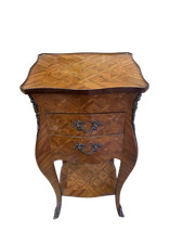Antico mobiletto comodino francese Luigi XV  linea mossa  bois de rose XX s...