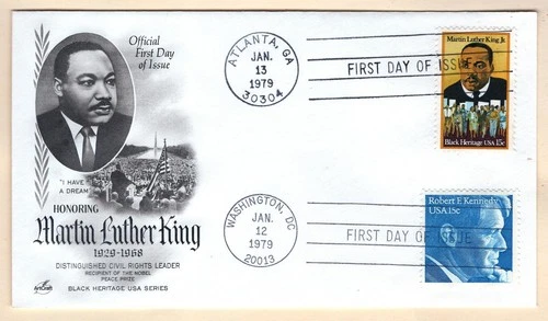 #1771 Martin L. King, #1770 Robert F. Kennedy, Dual FDC January 12-3 1979