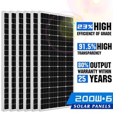 1200W Mono Solar Panel System off Grid 12V Volt for Household Rooftop Marine RV