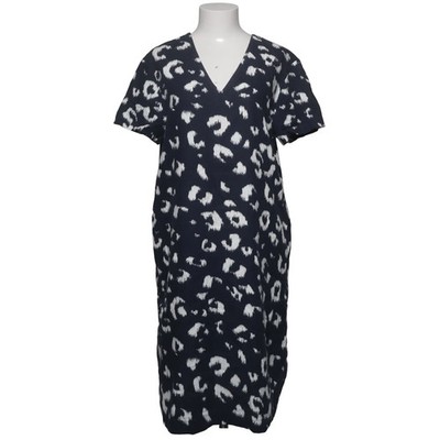 M&S Collection, Kleid, Größe: 38, Blau/Weiß, Leinen/Viskose, Leopard, Damen #hZA