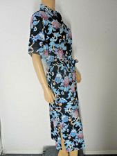 VINCE CAMUTO Midi Shirt Dress size Medium blue floral print Mystic Blooms NWT