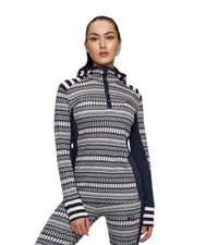 Kari Traa Akle Hooded 100% Merino Wool Base Layer Nordic Thermal Shirt Sz Small