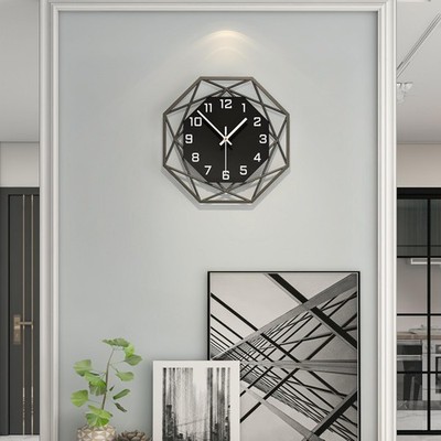 Modern Wall Clock 12 inch Black Silent Non-Ticking Quartz Battery Operated