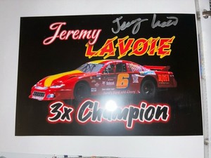 Jeremy Lavoie autographed small Racing Photo.  Stafford Speedway Driver.