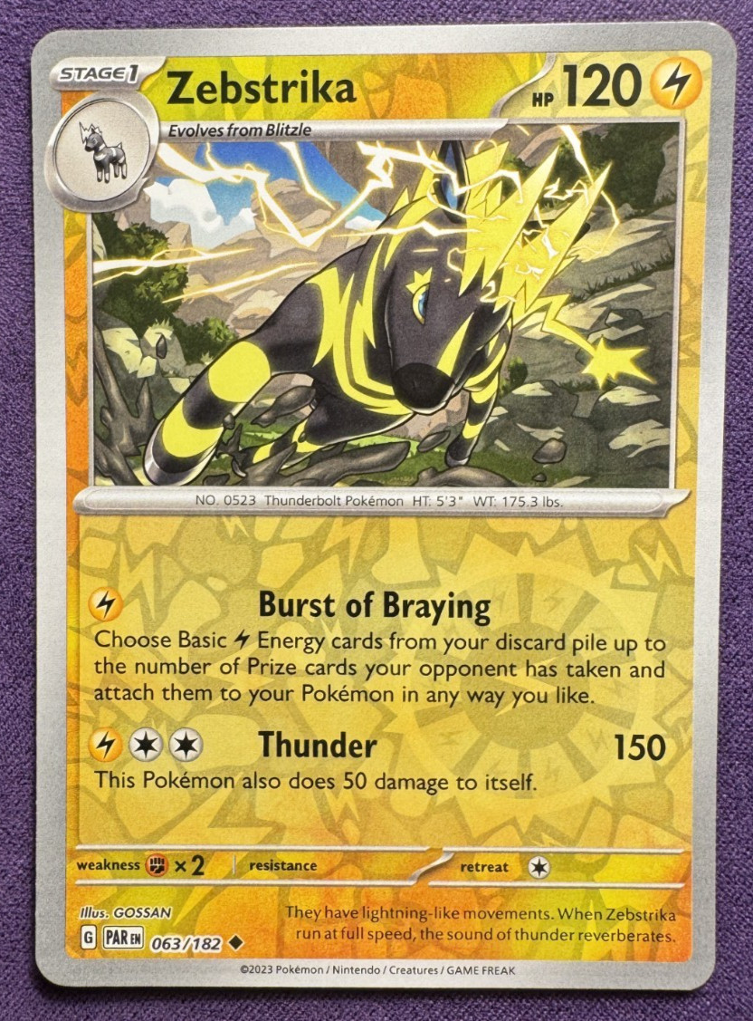 Zebstrika 63/182 | Paradox Rift | Reverse Holo | Pokemon (LP)