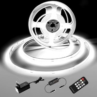 Led Streifen 5M Kaltweiß 6000K Dimmbar 24V 8Mm Mit Fernbedienung FüR Beleuchtung