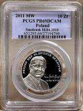 POLAND 2011 MW 10 ZLOTYCH PCGS PR 69 SMOLENSK 10.04.2010 Slawomir Skrzypek