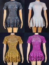 Girl Shell Sequin Short Skirt Adult Bar Dance Performance Costume customize