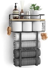 Towel Racks for Bathroom Wall Mounted - Bath Wall Towel Holder Set Above Toilet