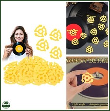 45 RPM Record Adapters 100 Pack 1.5 Inch Plastic Snap Insert for Turntables