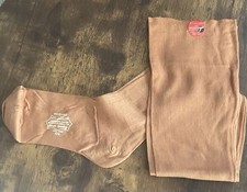 Vtg Suntan Cotton Stockings Early Vintage Sz 9.5 Lngth 30 Very Soft Tagged