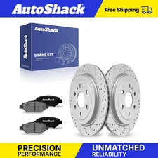 Rear Drilled Slotted Brake Rotors Ceramic Pads for Cadillac SRX Saab 9-4X