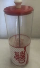 Vintage Diet Coke Coca-Cola Glass Straw Dispenser 1950s Diner Style Collectible