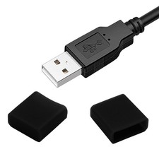 Jiozermi 10pcs Silicone USB Cap Port Cover, Anti Dust Black