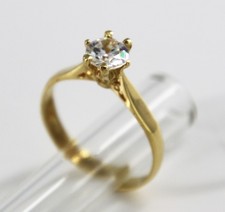 Premium 750er Goldring Damen Solitaire 18 Karat Zirkonia Verlobungsring 2,6 gr