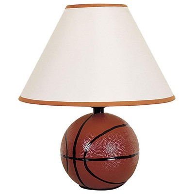 Ore International 604BA-A Ceramic Basketball Table Lamp, 15'' H, Orange