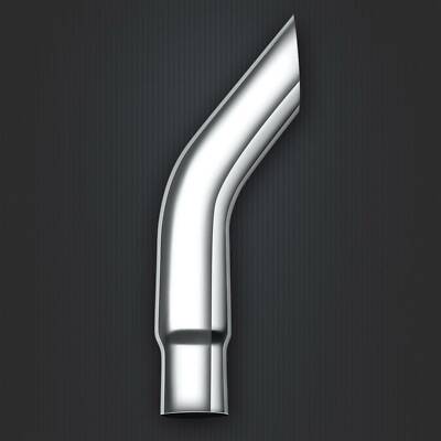 Chrome Bull Horn Diesel 6''- 5'' OD x 36'' Length Truck Exhaust Stack Pipe Tailpipe