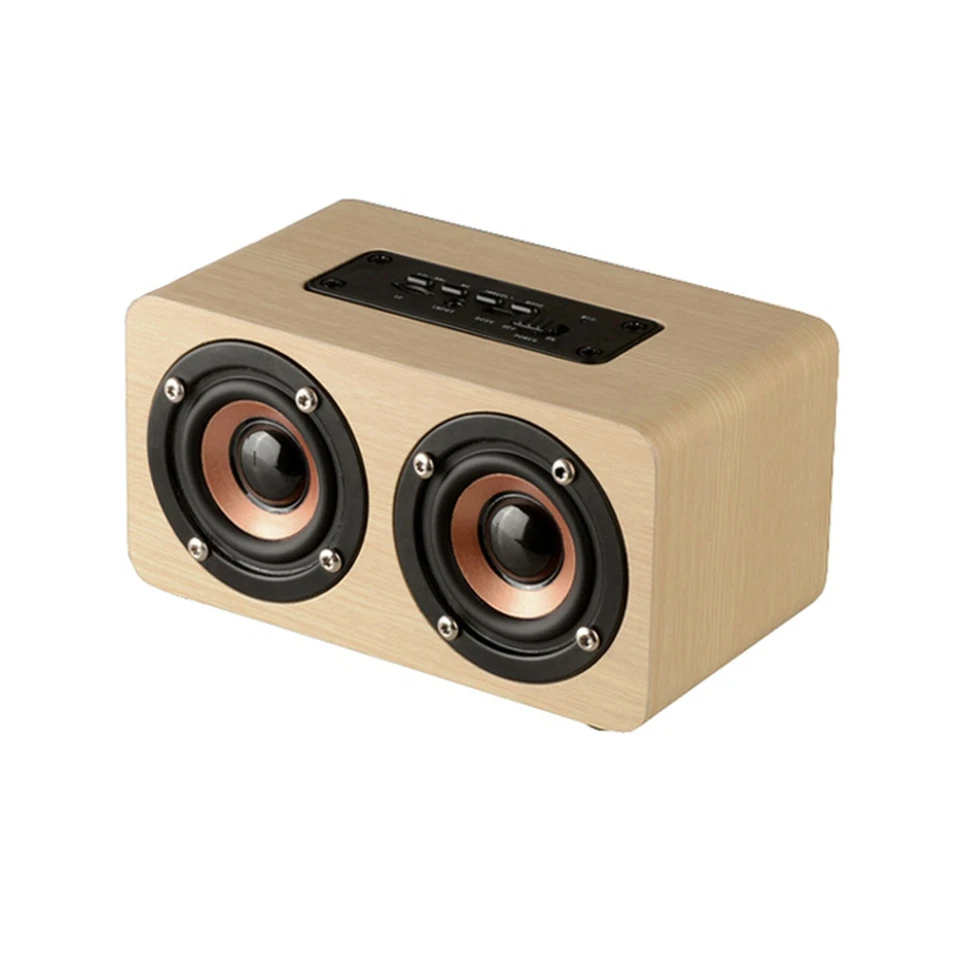 A-A21D Bluetooth Lautsprecher Holz integriertem Mikrofon Akku mit TF Slot AUX IN