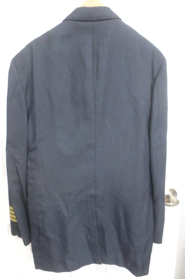 Uniforme de Piloto Capitán Aerolínea Saco De Colección 2 Piezas Bandas Doradas 48L Foto 2 de 4