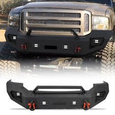 Front Bumper W Winch Plate Skid Plate Fit 2005-2007 Ford F250 F350 Offroad Front Bumper W Winch Plate Skid Plate Fit 2005-2007 Ford F250 F350 Offroad