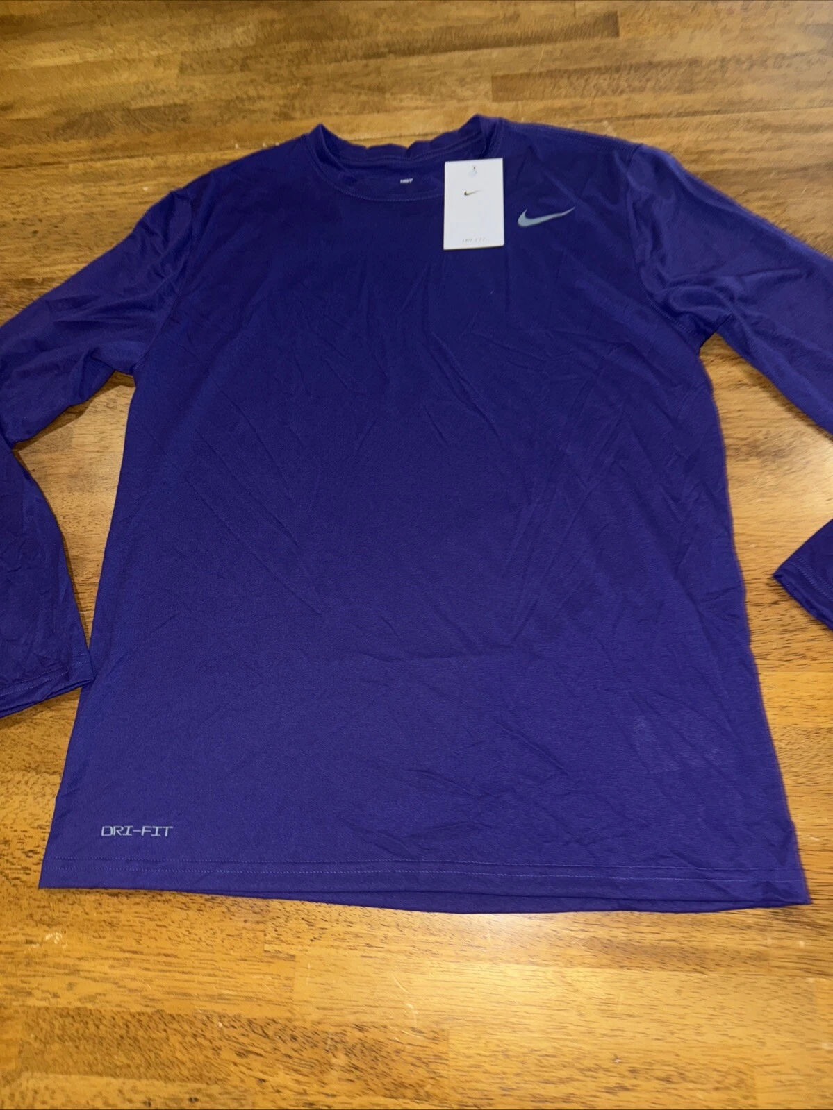 Nike Mens Dri-Fit Legend LS Large Training Shirt Purple 727980 545 New With Tags