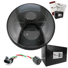 Eagle Lights 7" Round Black LED Headlight fits all Harleys Lifetime Warranty