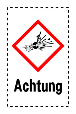 500x GHS Aufkleber Explosiv Achtung Explosionsgefährlich PE-Plastik