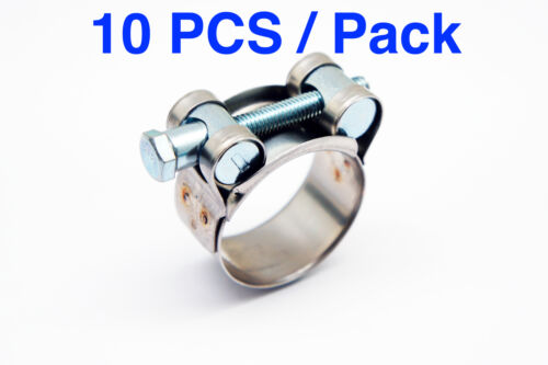T-Bolt Stainless Clamp For Car Hose Pipe Plumbing 1.26-1.378inch / 32-35mm 10pcs - 第 1/4 張圖片