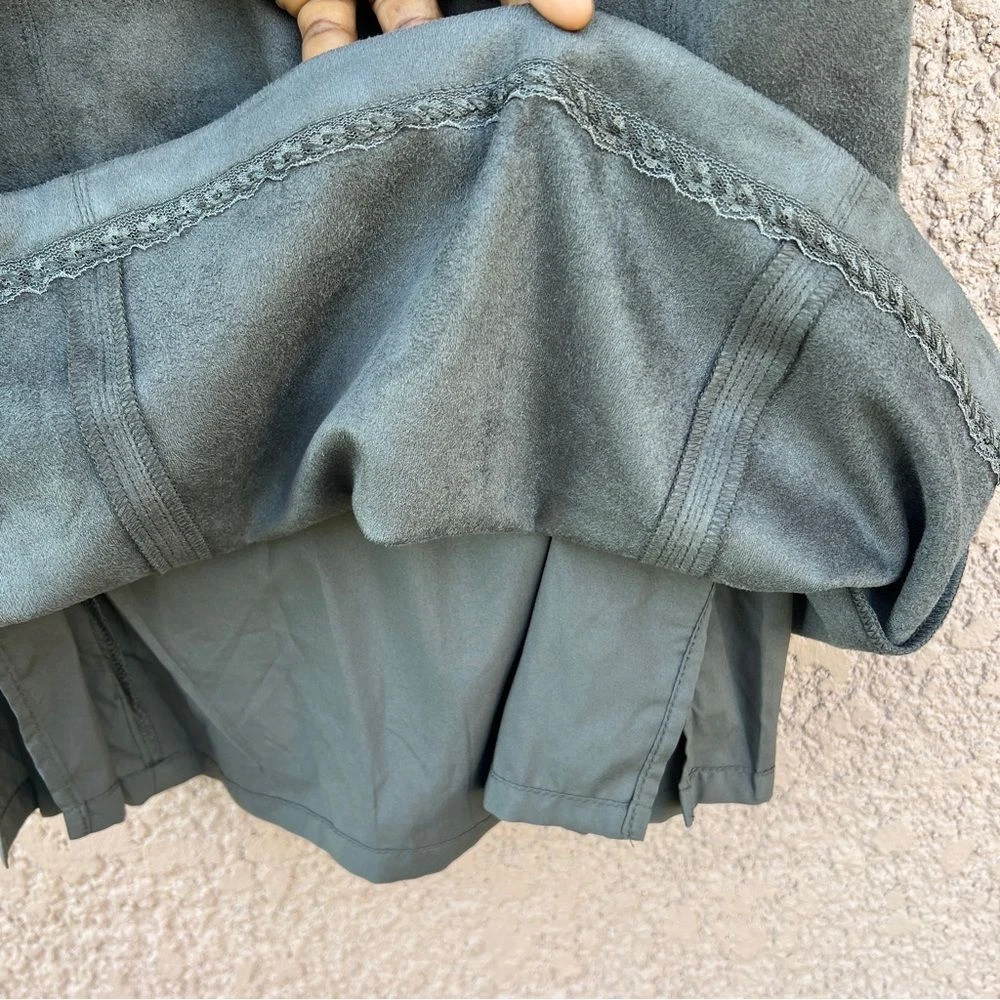 VETEMENTS Abito donna J. McLaughlin scamosciato verde senza maniche completamente foderato preppy contemporaneo