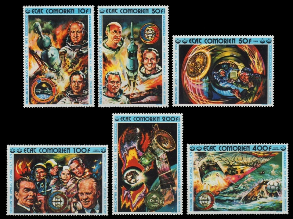 Komoren 1975 - Mi-Nr. 248-253 A ** - MNH - Raumfahrt / Space - Bild 1 von 1