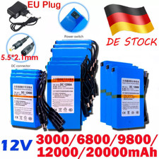12V DC1800-20000mAh Tragbarer Wiederaufladbarer Lithium-Ionen-Akku mit Ladegerät