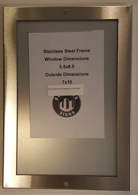 Elevator certificate frame 8.5'' x 5.5'' stainless Steel-REF24-1027