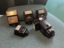 Lot Of 5 Camera Flash Untested Vivitar , Sunpak