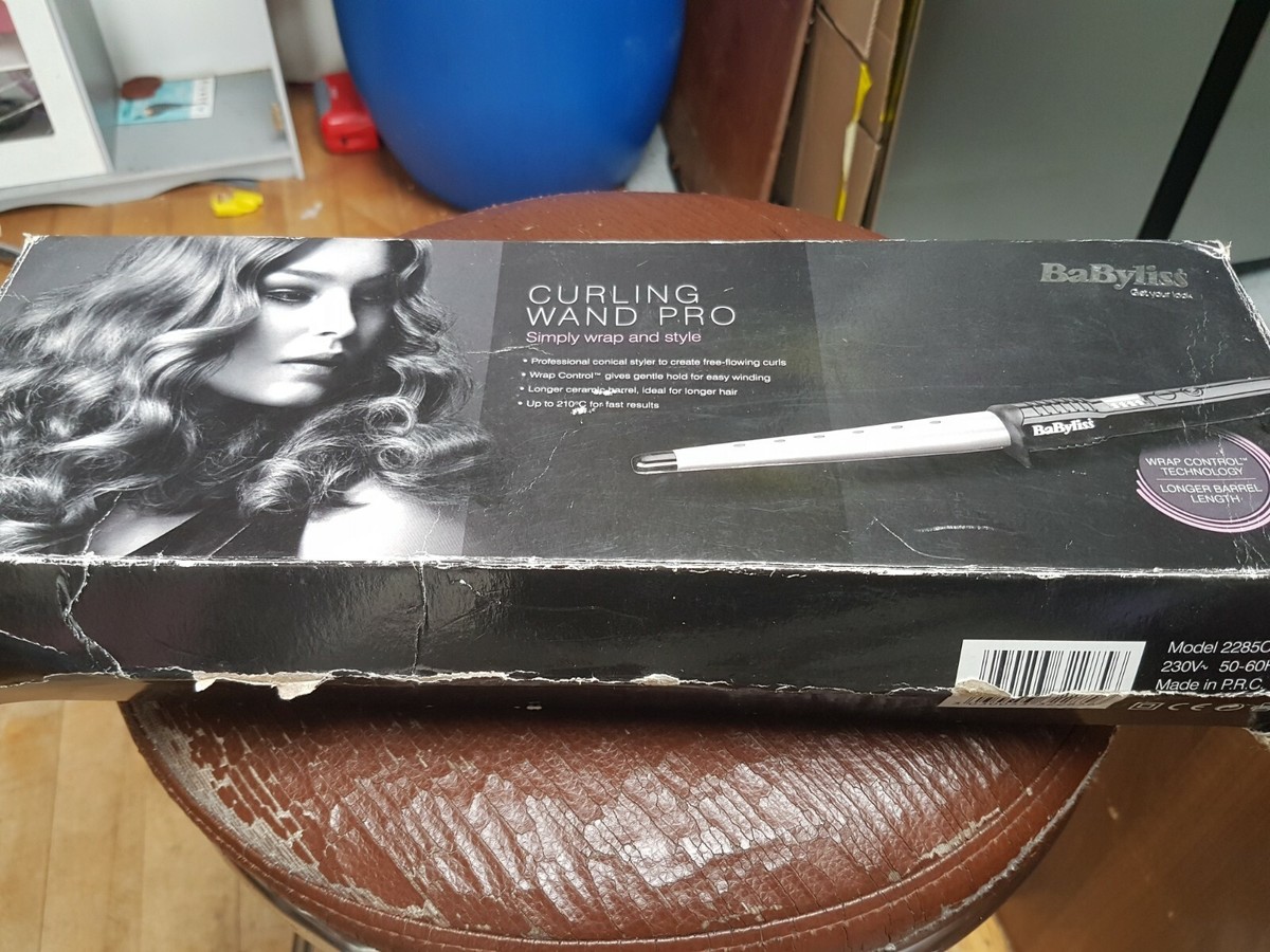 New BaByliss Ceramic Curling Wand Pro Iron Black/Silver
