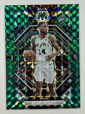 2022-23 Panini Mosaic Blake Wesley RC Green Prizm #249 San Antonio Spurs