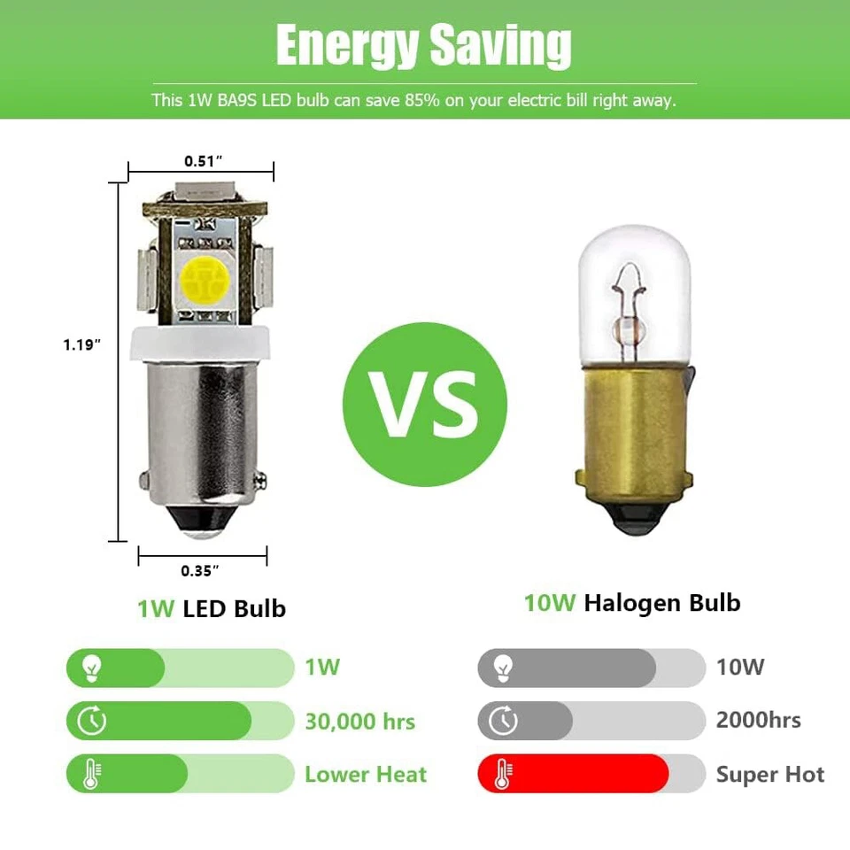 20X 57 Light Bulb Miniature Gauge Cluster Instrument Panel 12V G-4.5 BA9S GE Lot - Image 3 of 4