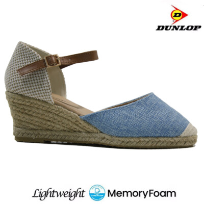 LADIES MEMORY FOAM WEDGE SANDALS COMFORT WALKING BEACH STRAPPY