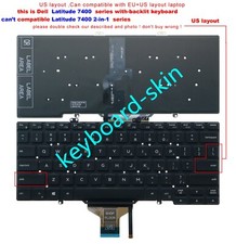 New For Dell Latitude 7400 Backlight US Keyboard Not for Latitude 7400 2-in-1