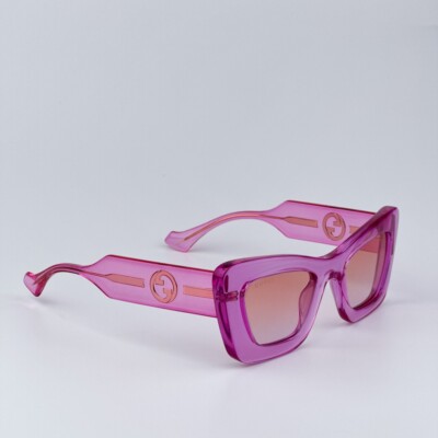 Gucci Women Sunglasses Trans Pink Orange Violet Grad Butterfly