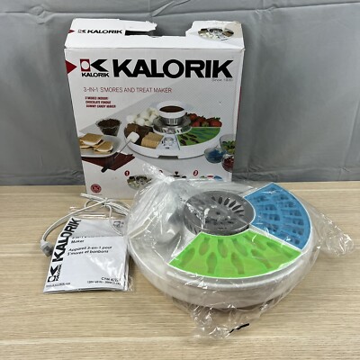 Kalorik CYM42228W 3-in-1 S mores and Treat Maker - White NEW OPEN BOX