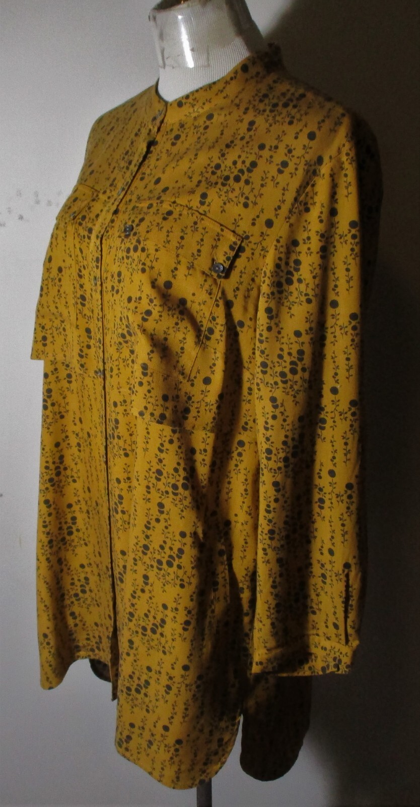 Women's L.L. BEAN Gold Western Tunic Smock Shirt Size 16