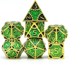 Steampunk Metal Dice Set 7 Die Polyhedral Role Playing Dice Set 