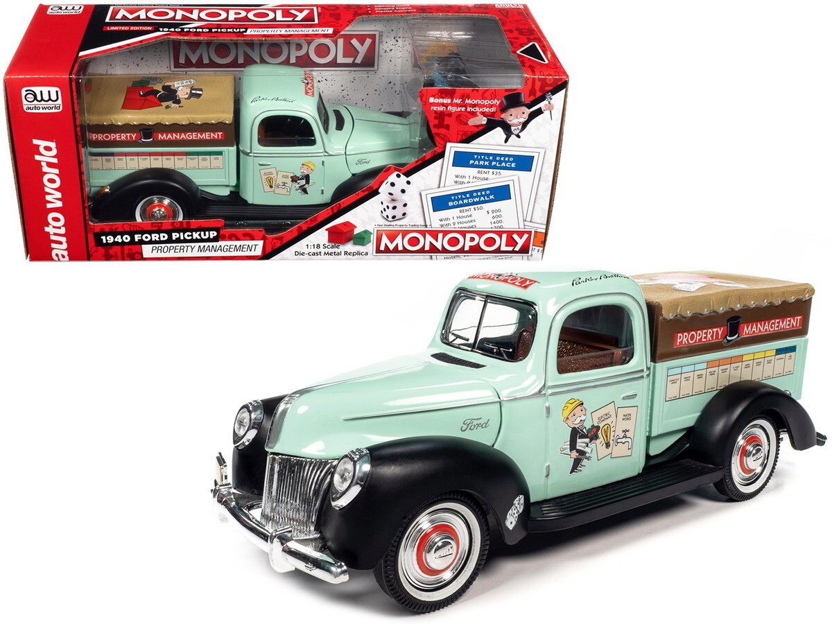 Auto World Monopoly 1948 シボレー モノポリー ミニカー Monopoly 1948 Chevrolet Panel Delivery w/ Resin Figure