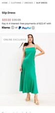 NWT Loft size 6 green slip dress - Midi - Ankle Length - Satiny - Wedding Guest